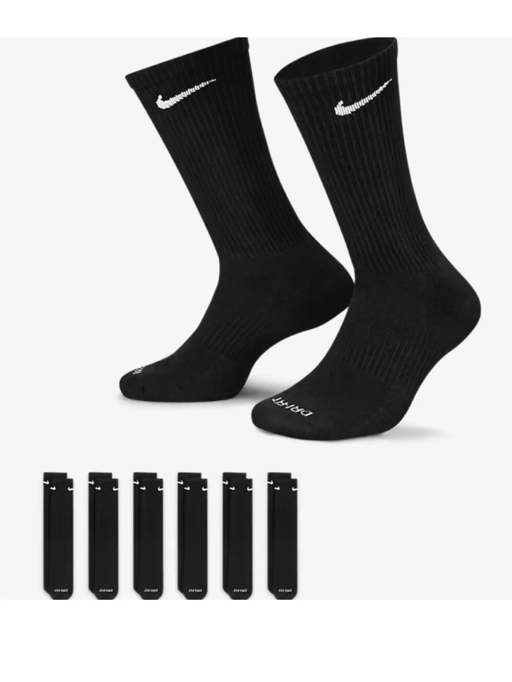 NIKE EVERYDAY COTTON CUSHIONED CREW SOCKS